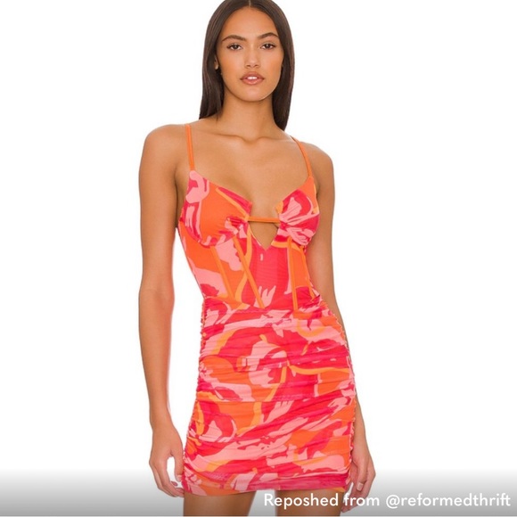 superdown Dresses & Skirts - Super down Dayana Corset Mini Dress in Red Multi Size M